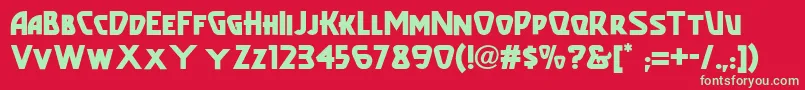 Popular Font – Green Fonts on Red Background