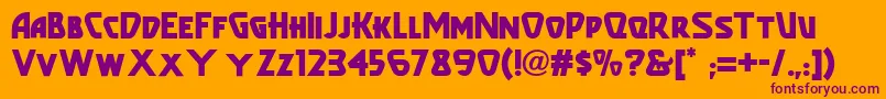 Popular Font – Purple Fonts on Orange Background