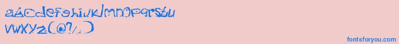 Hateyouall Font – Blue Fonts on Pink Background