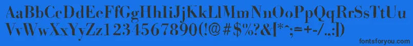 BodoniantiqueMediumRegular Font – Black Fonts on Blue Background