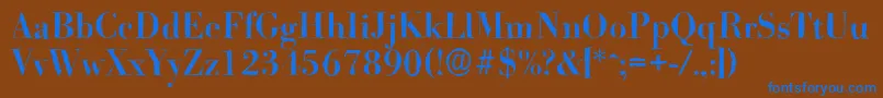 BodoniantiqueMediumRegular Font – Blue Fonts on Brown Background