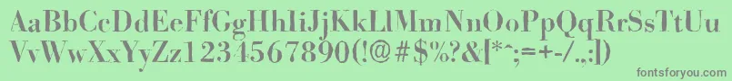 BodoniantiqueMediumRegular Font – Gray Fonts on Green Background