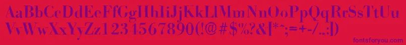 BodoniantiqueMediumRegular Font – Purple Fonts on Red Background