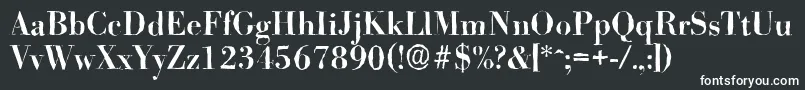 Шрифт BodoniantiqueMediumRegular – белые шрифты на чёрном фоне