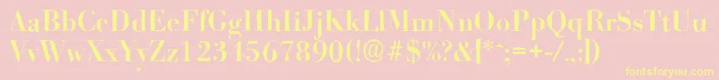 BodoniantiqueMediumRegular Font – Yellow Fonts on Pink Background