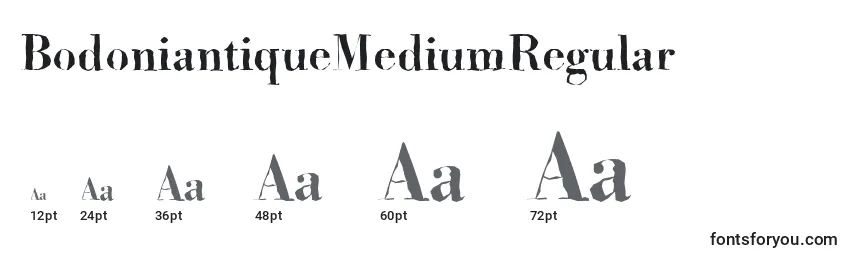 Größen der Schriftart BodoniantiqueMediumRegular