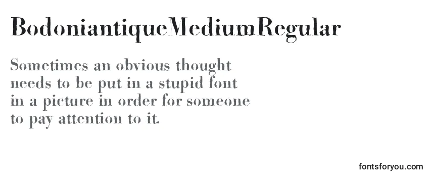 Review of the BodoniantiqueMediumRegular Font