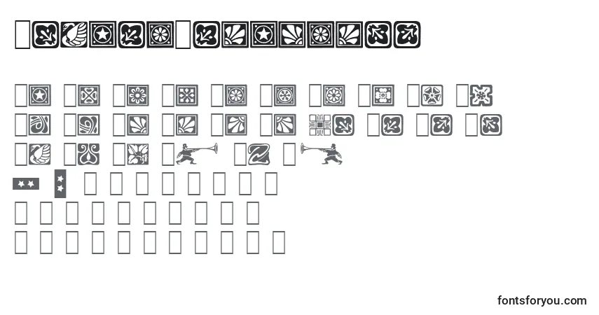 A fonte SquareOrnaments – alfabeto, números, caracteres especiais