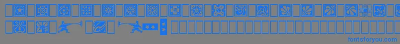 Шрифт SquareOrnaments – синие шрифты на сером фоне