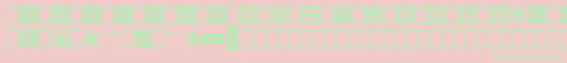 SquareOrnaments Font – Green Fonts on Pink Background