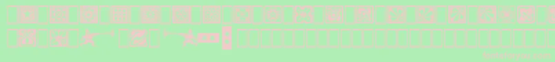 SquareOrnaments Font – Pink Fonts on Green Background