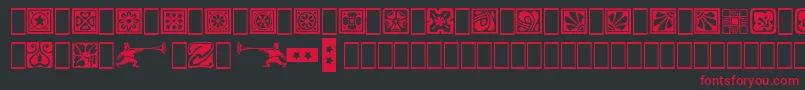 SquareOrnaments-Schriftart – Rote Schriften auf schwarzem Hintergrund