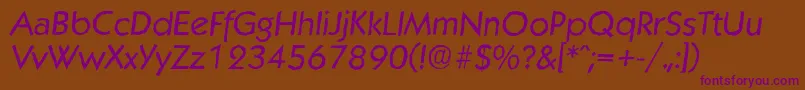 KoblenzantiqueItalic Font – Purple Fonts on Brown Background