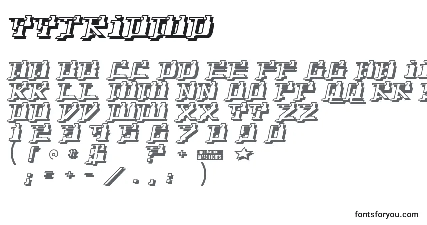 Шрифт Yytriumd – алфавит, цифры, специальные символы
