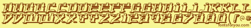 Yytriumd Font – Brown Fonts on Yellow Background