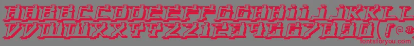 フォントYytriumd – 赤い文字の灰色の背景