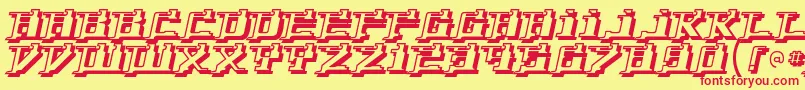 Yytriumd Font – Red Fonts on Yellow Background