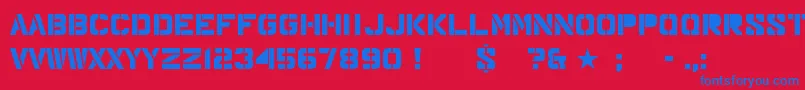 Major Font – Blue Fonts on Red Background
