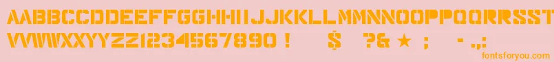 Major Font – Orange Fonts on Pink Background