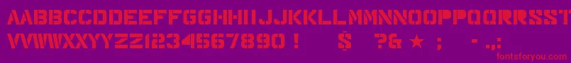 Major Font – Red Fonts on Purple Background