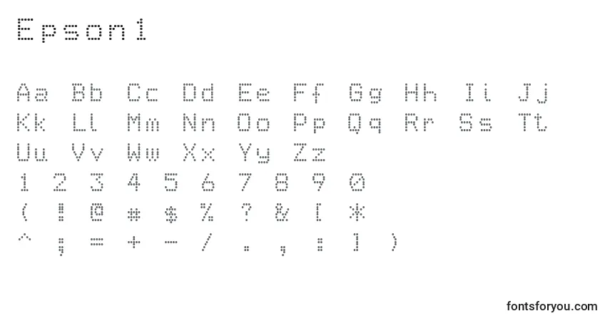 Epson1-fontti – aakkoset, numerot, erikoismerkit