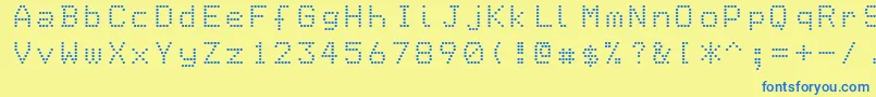Epson1-Schriftart – Blaue Schriften auf gelbem Hintergrund