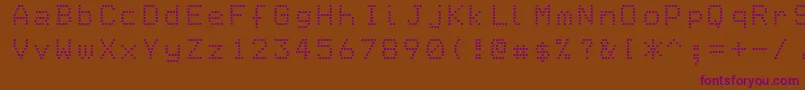Epson1-Schriftart – Violette Schriften auf braunem Hintergrund