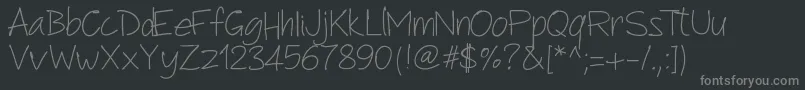 フォントPwanotherscript – 黒い背景に灰色の文字