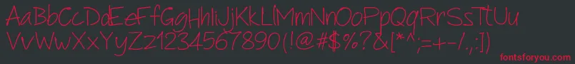 Pwanotherscript Font – Red Fonts on Black Background