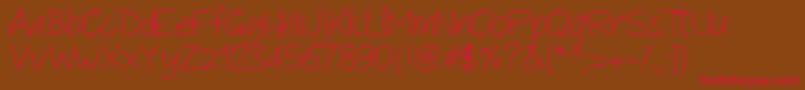 Pwanotherscript Font – Red Fonts on Brown Background