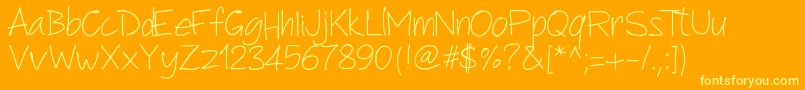 Pwanotherscript Font – Yellow Fonts on Orange Background