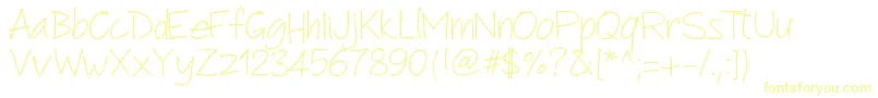 Pwanotherscript Font – Yellow Fonts on White Background