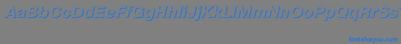 PragmaticashadowcttBolditalic Font – Blue Fonts on Gray Background