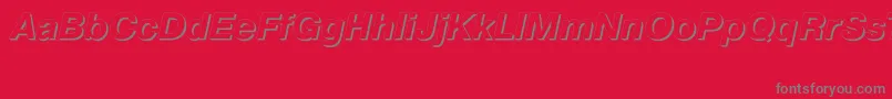 PragmaticashadowcttBolditalic-Schriftart – Graue Schriften auf rotem Hintergrund