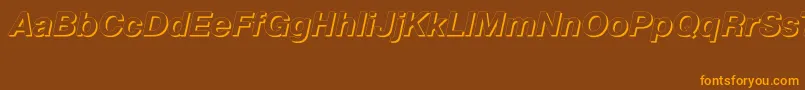 Police PragmaticashadowcttBolditalic – polices orange sur fond brun