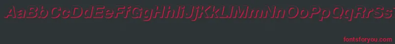 PragmaticashadowcttBolditalic Font – Red Fonts on Black Background