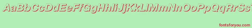 PragmaticashadowcttBolditalic Font – Red Fonts on Green Background