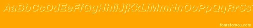 PragmaticashadowcttBolditalic Font – Yellow Fonts on Orange Background