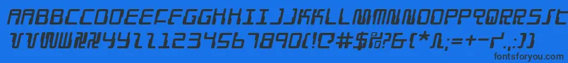 DroidLoverItalic Font – Black Fonts on Blue Background