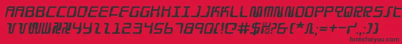 フォントDroidLoverItalic – 赤い背景に黒い文字