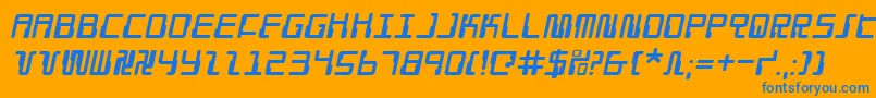 Weitere Informationen zur DroidLoverItalic-Schriftart DroidLoverItalic-Schriftart – Blaue Schriften auf orangefarbenem Hintergrund