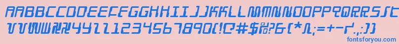DroidLoverItalic Font – Blue Fonts on Pink Background