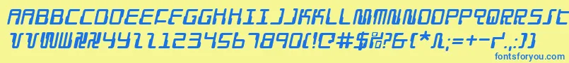 DroidLoverItalic Font – Blue Fonts on Yellow Background