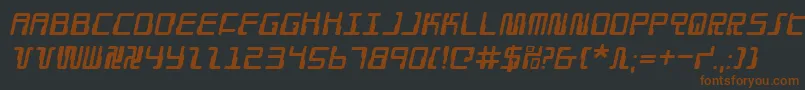 DroidLoverItalic Font – Brown Fonts on Black Background