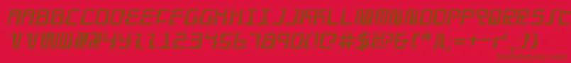 DroidLoverItalic Font – Brown Fonts on Red Background