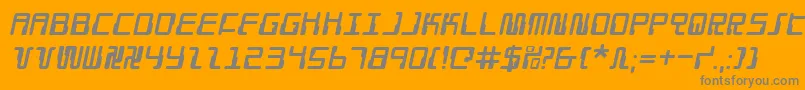 Czcionka DroidLoverItalic – szare czcionki na pomarańczowym tle