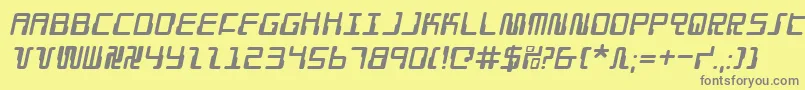 Fonte DroidLoverItalic – fontes cinzas em um fundo amarelo