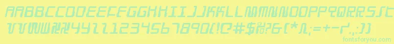 DroidLoverItalic Font – Green Fonts on Yellow Background
