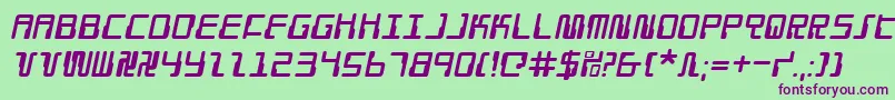 DroidLoverItalic Font – Purple Fonts on Green Background