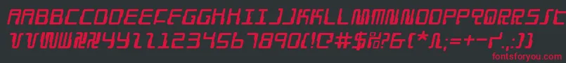 Czcionka DroidLoverItalic – czerwone czcionki na czarnym tle